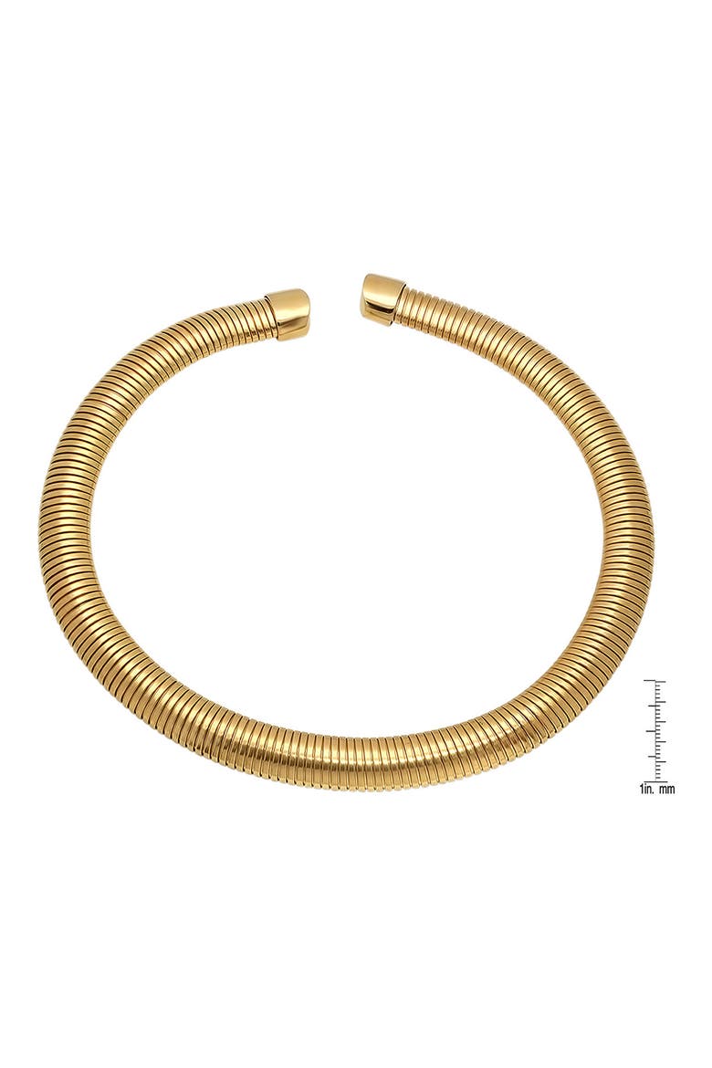 18k Gold Plated Omega Collar Necklace, Alternate, color, GOLD