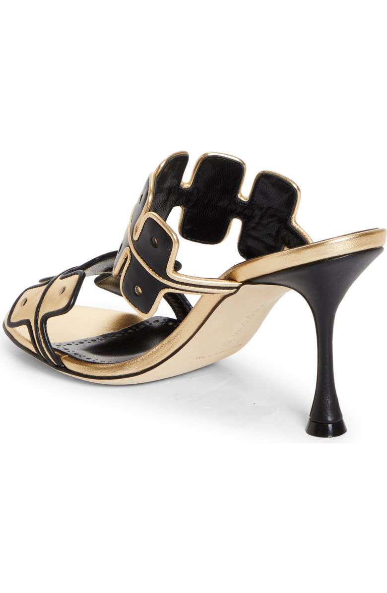 Manolo Blahnik Aplinanu Sandal, Alternate, color, Gold7103/Blck0015