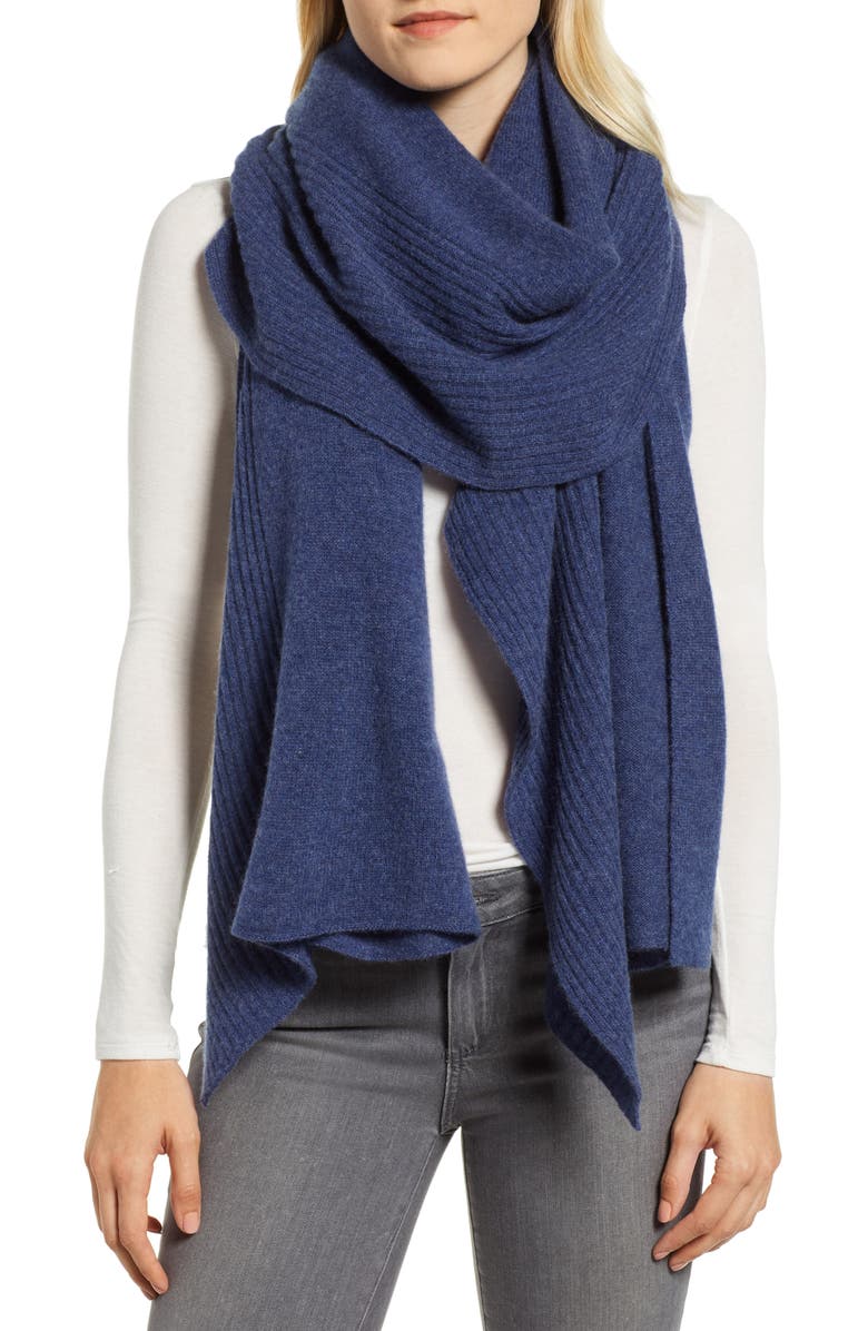 Nordstrom Cashmere Ruffle Wrap, Main, color, 