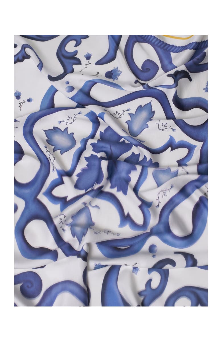 VISCATA Square Scarf, Alternate, color, Majolica Blue