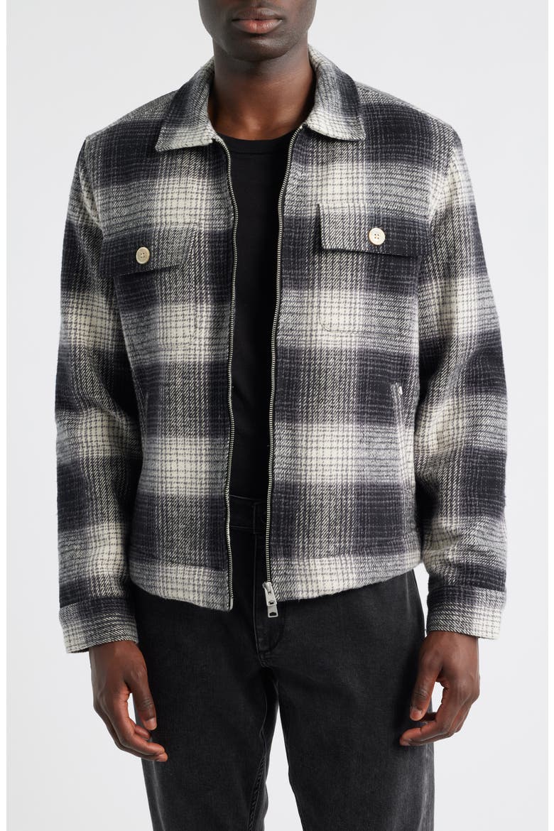 Matheson Check Organic Cotton Jacket, Main, color, BLACK/ OFF WHITE