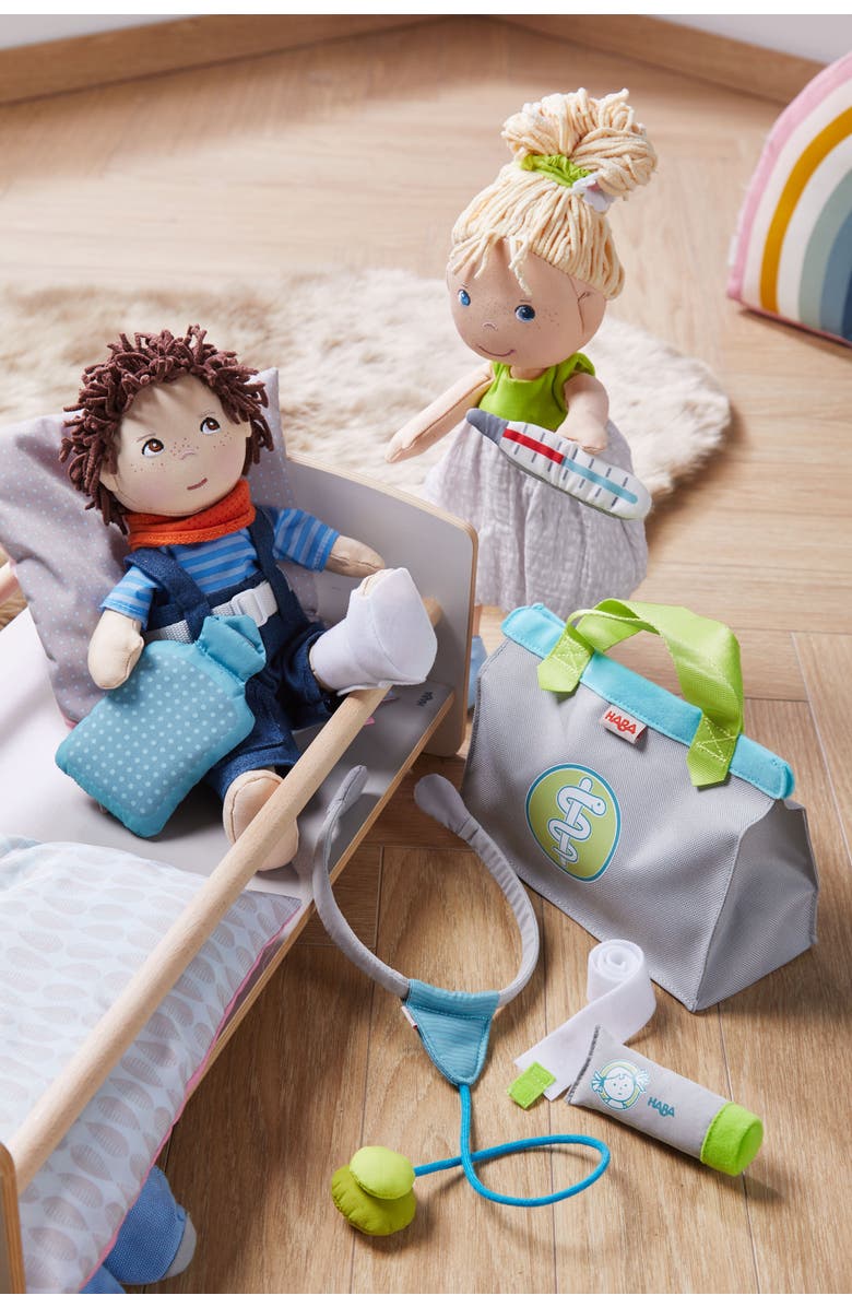HABA Doll Size Kids Doctor Playset and Baby Doll Accessories for Pretend Play for Toddlers 3-5 and 3 Year Old Gifts, Alternate, color, Multi