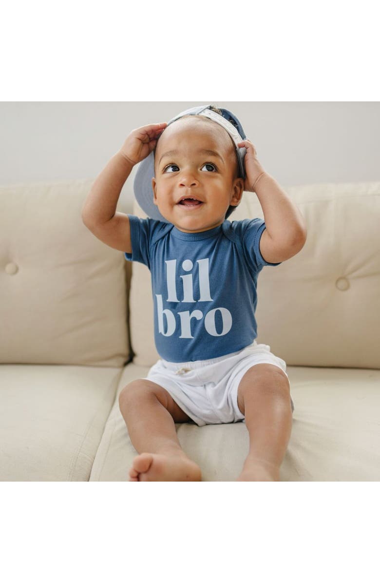 Sweet Wink Lil Bro Short Sleeve Bodysuit, Alternate, color, Indigo