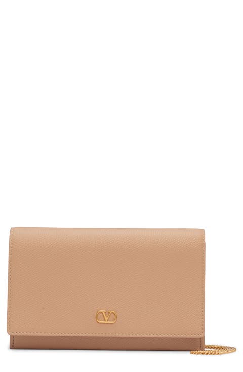 VLOGO Signature Leather Wallet on a Chain