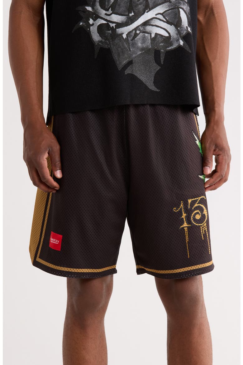 Weed Skull Shorts, Main, color, BLACK