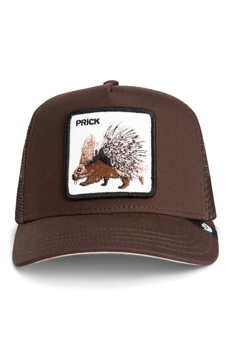 Prick Embroidered Patch Twill Trucker Hat, Alternate, color, GROUND