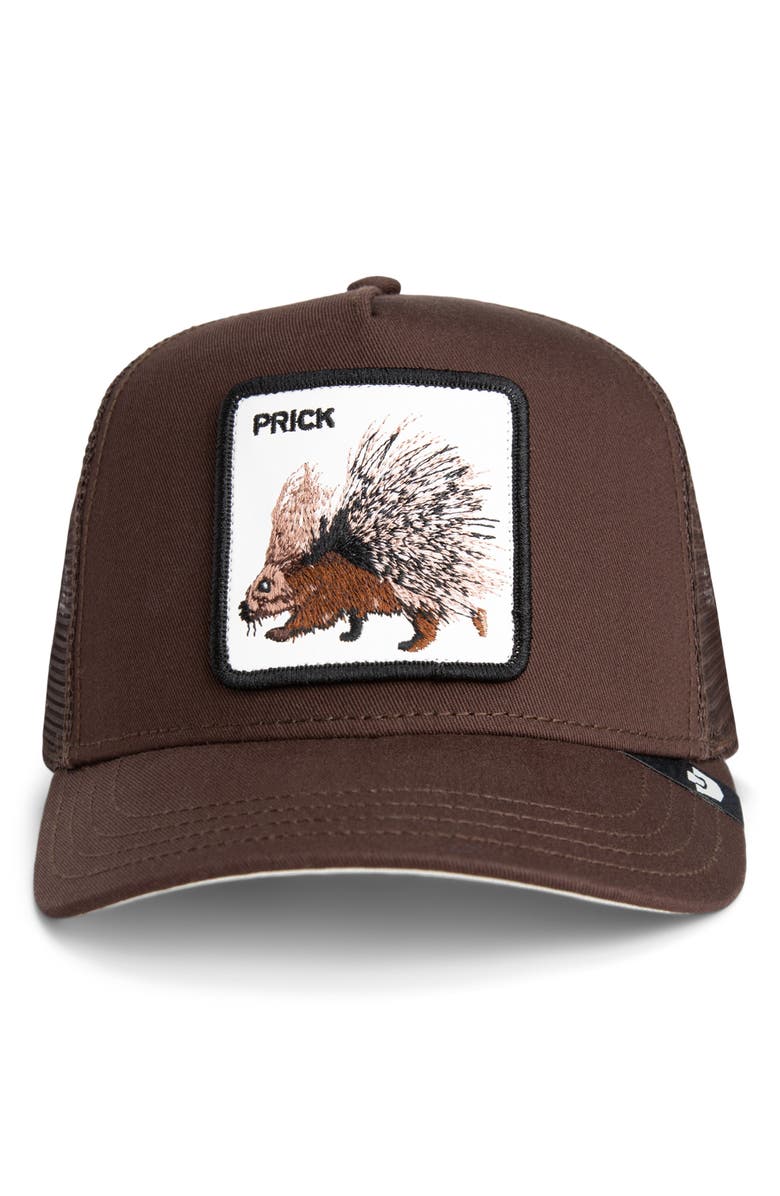 Goorin Bros. Prick Embroidered Patch Twill Trucker Hat, Alternate, color, Ground
