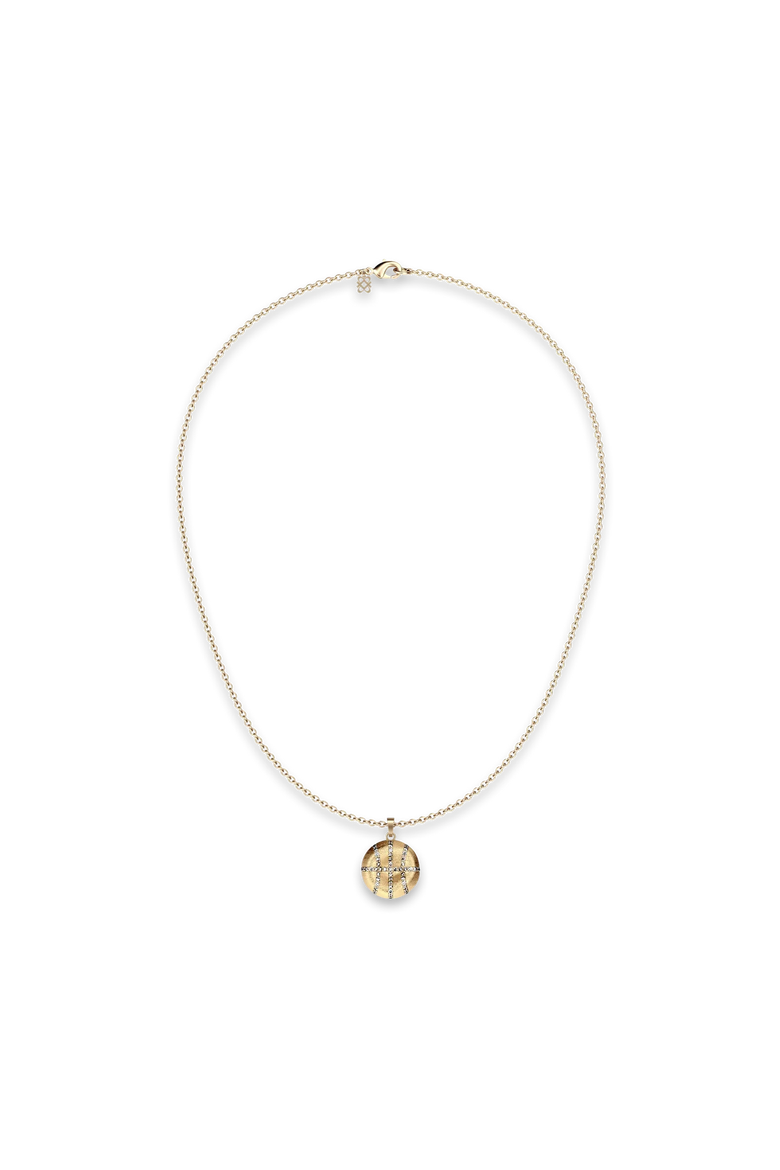 The Basketball Leaking Ball Diamond Pavé Necklace, Alternate, color, Gold / White Diamond