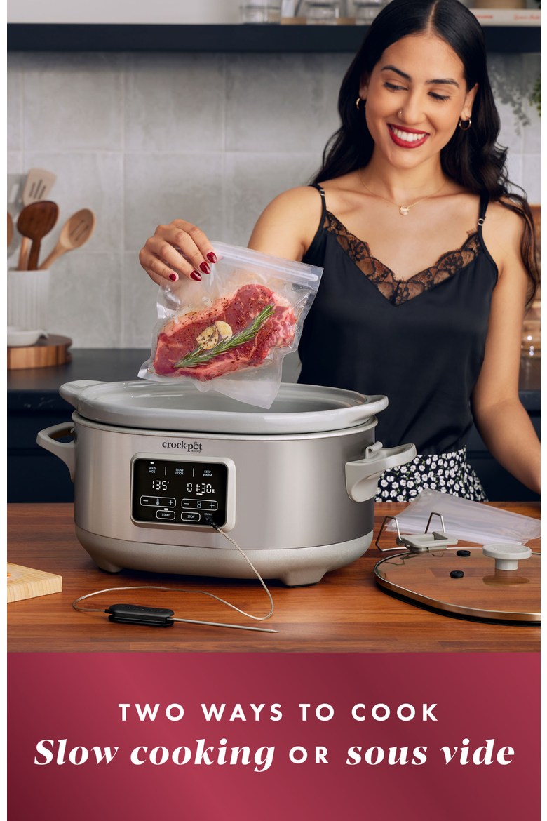 Programmable 7-Quart Cook & Carry Slow Cooker with Sous Vide, Stainless Steel, Alternate, color, Stainless Steel