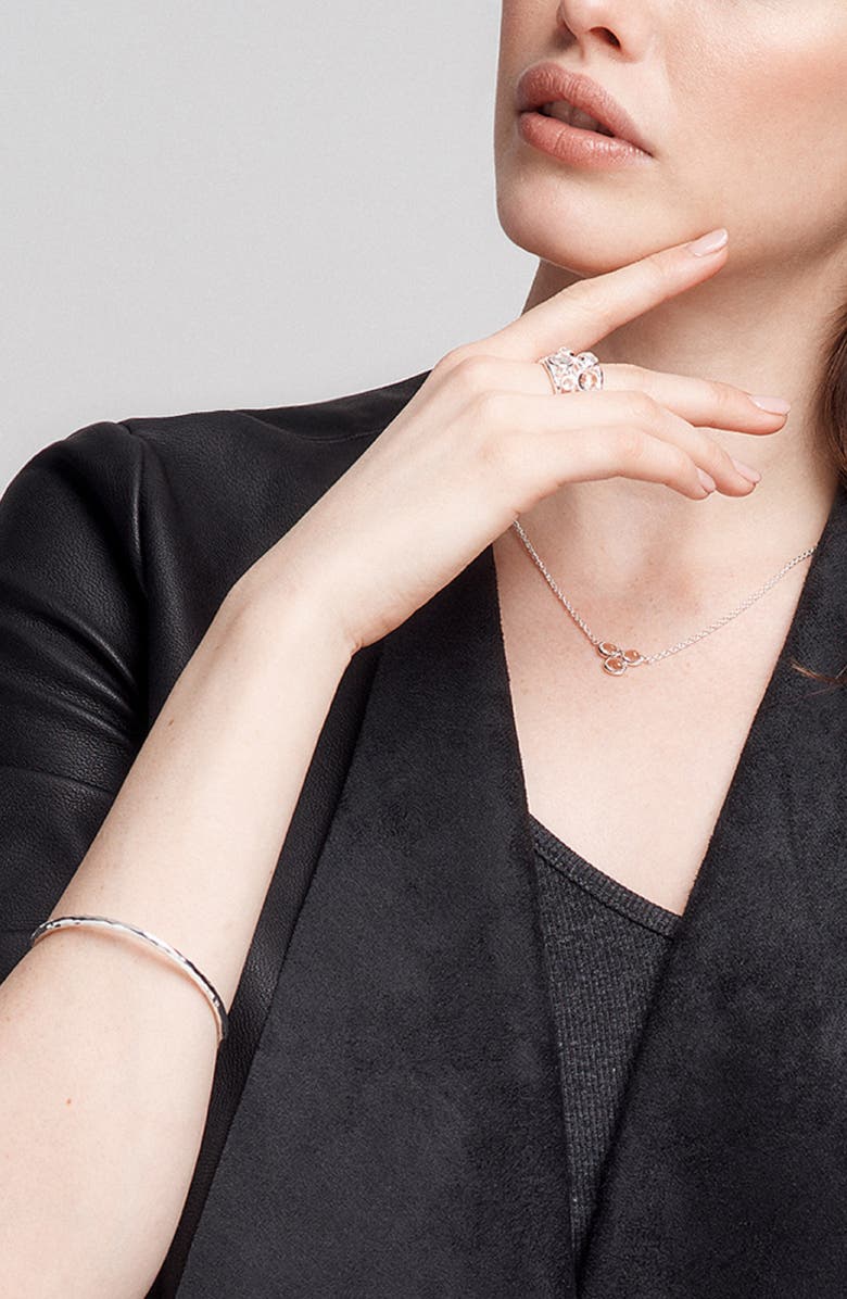 Ippolita 'Glamazon' 4mm Hammered Bangle, Alternate, color, Sterling Silver