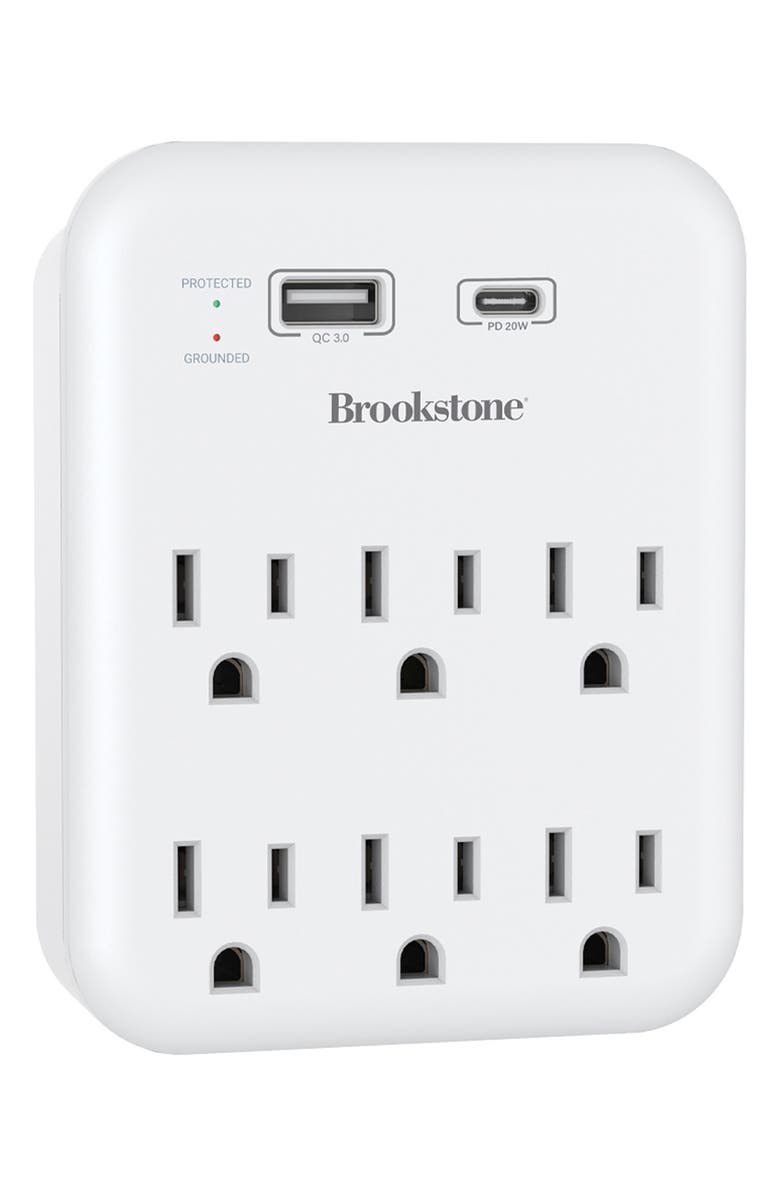 BROOKSTONE 6-Outlet Surge Protector, Alternate, color, 
