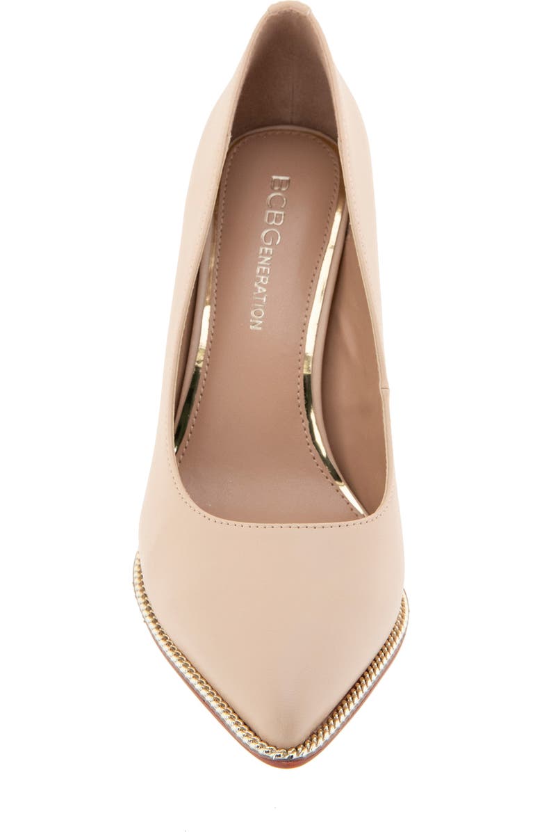 BCBGeneration Hiarlia Chain Trim Pointed Toe Pump, Alternate, color, Frappe