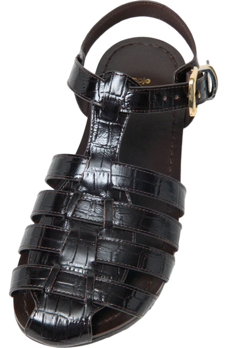 maje Multi-strap leather sandals, Alternate, color, Brown