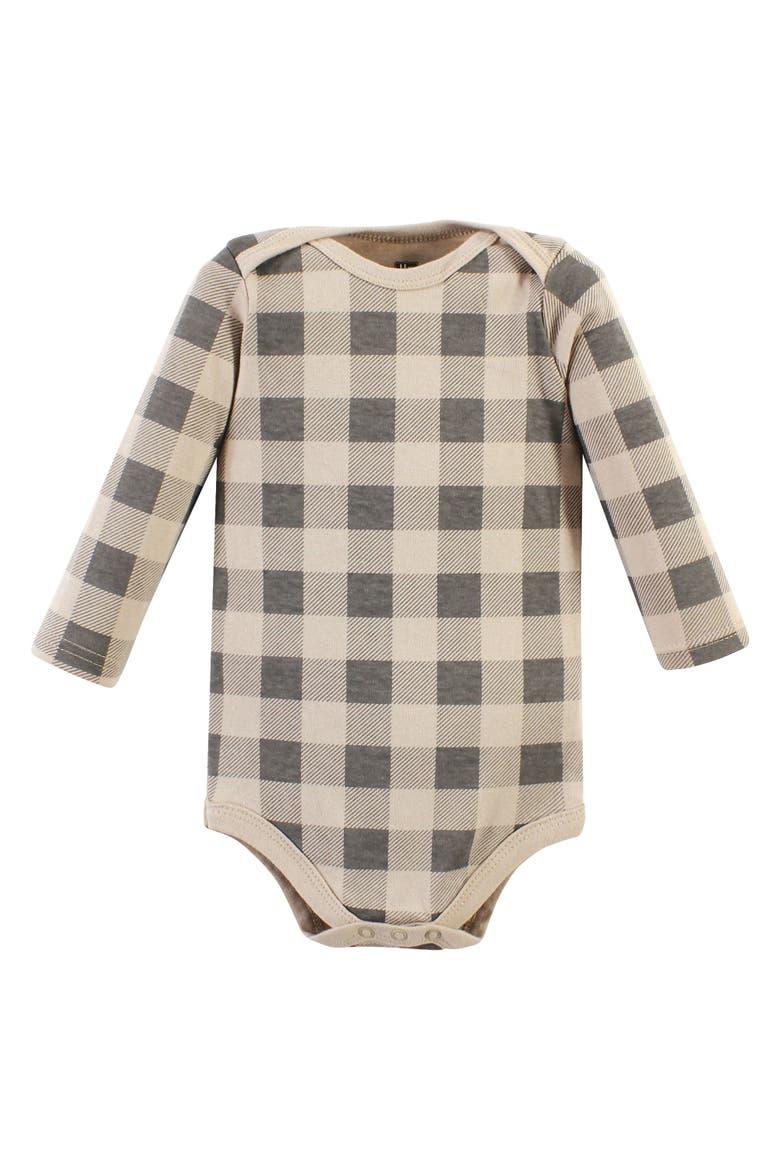 Cotton Long-Sleeve Bodysuits 5-Pack, Alternate, color, Snuggle Bear 5 Pack