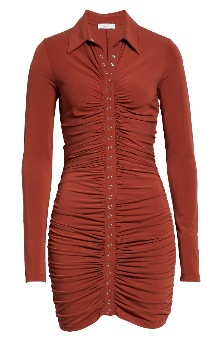 A.L.C. Larsen Ruched Long Sleeve Minidress, Alternate, color,