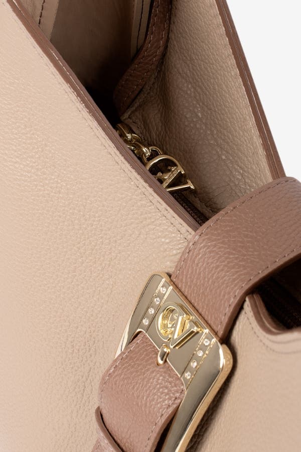 Signature CV By Cavalinho Leather Shoulder Bag 634, Alternate, color, Sand / Beige