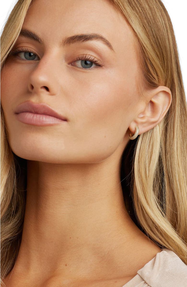 Untamed Petals Brookes Crystal Hoops, Alternate, color, Gold