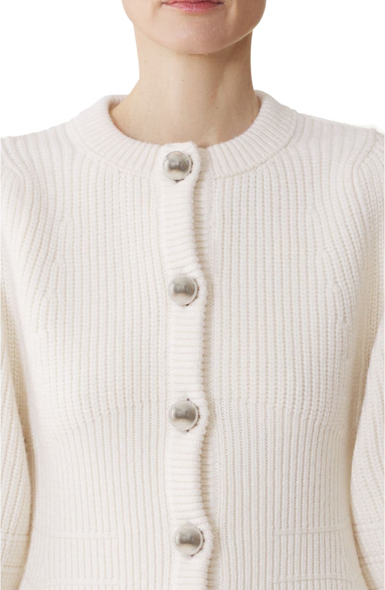 Lanvin Wool Ribbed Cardigan, Alternate, color, Cloth