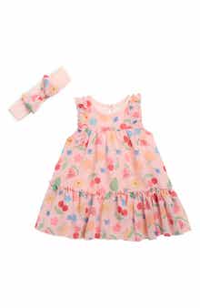 BABY STARTERS Fruit Chiffon Dress & Headband Set