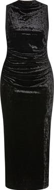 City Chic Aviana Velvet Mock Neck Midi Dress