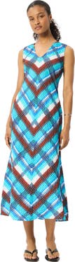 Whistles Checked V-Neck Textured Dress
