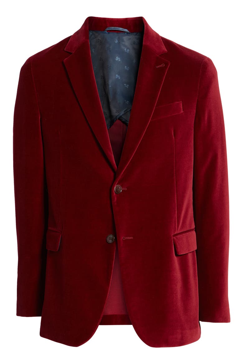 Velveteen Blazer, Alternate, color, WINE