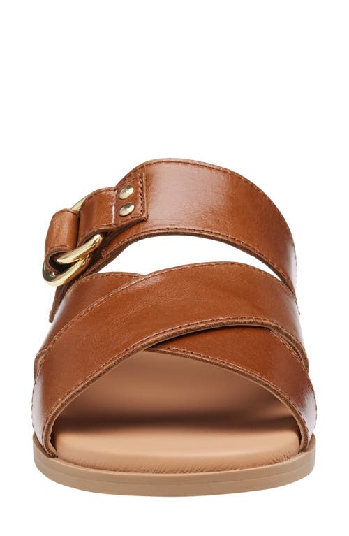 Johnston & Murphy Shayla Crossover Slide Sandal In Cognac Calfskin