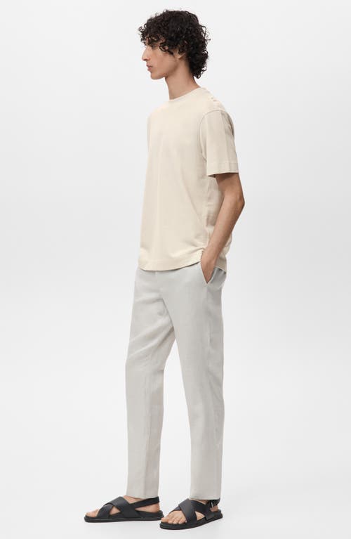 Mango Cotton Blend Fine Knit T-shirt In Neutral