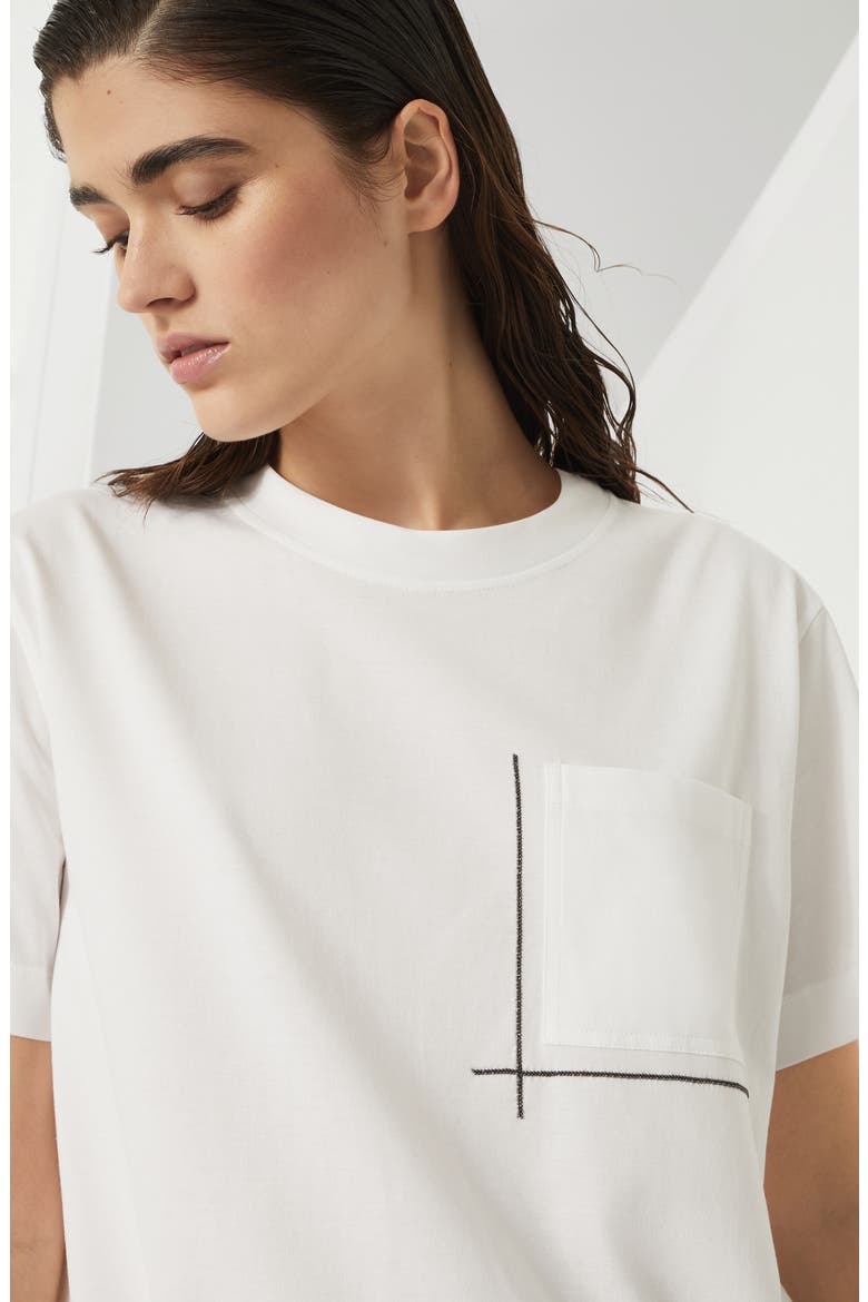 T-shirt with monili, Alternate, color, White