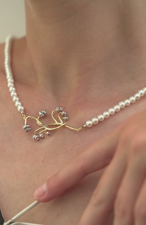 Rc Retro Chic Lily Of The Valley Pearl Necklace In White