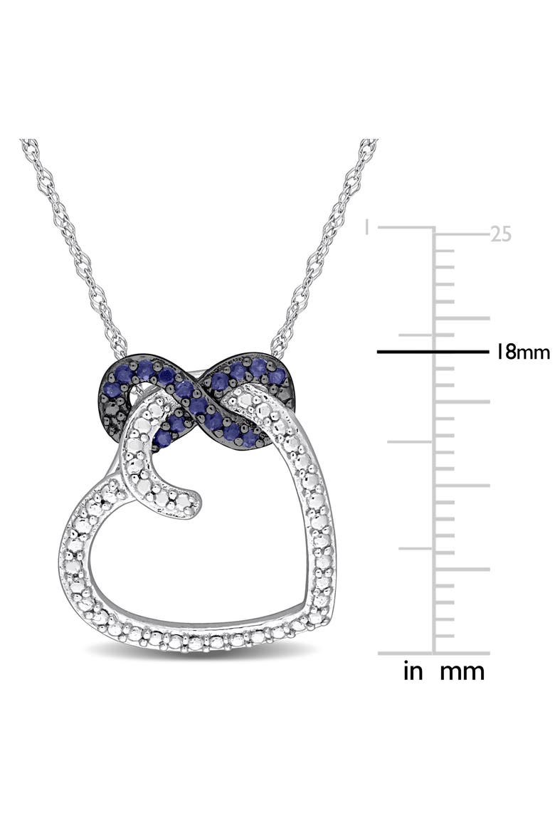 Gemstone Infinity Heart Necklace 10K, Alternate, color, Sapphire