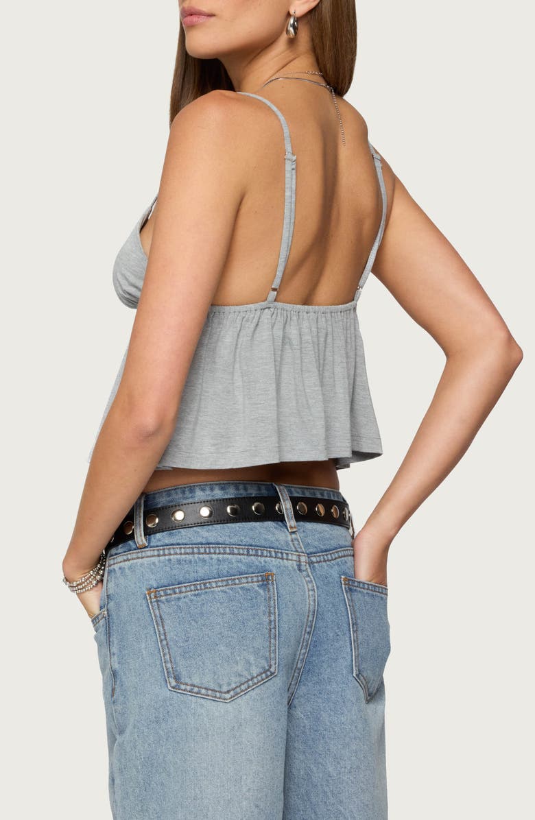 EDIKTED Sunrise Babydoll Camisole, Alternate, color, Light-Gray-Melange