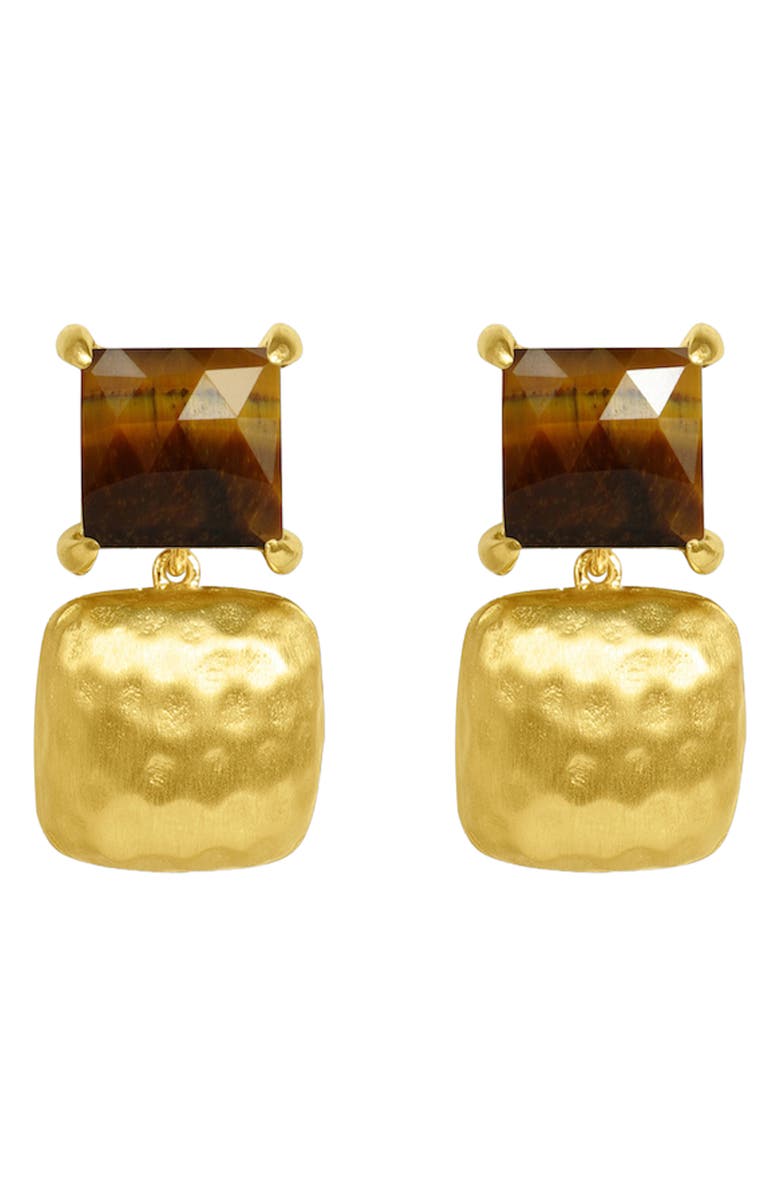 Dean Davidson Nomad Drop Earrings, Main, color, Gold/ Tigers Eye
