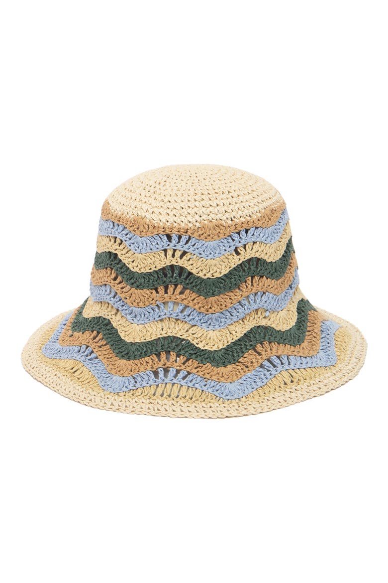 Striped Woven Bucket Hat, Main, color, LIGHT BLUE