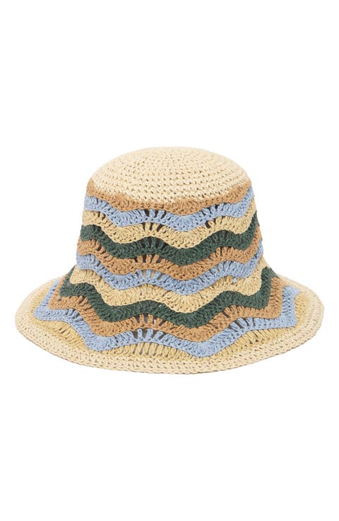 Striped Woven Bucket Hat