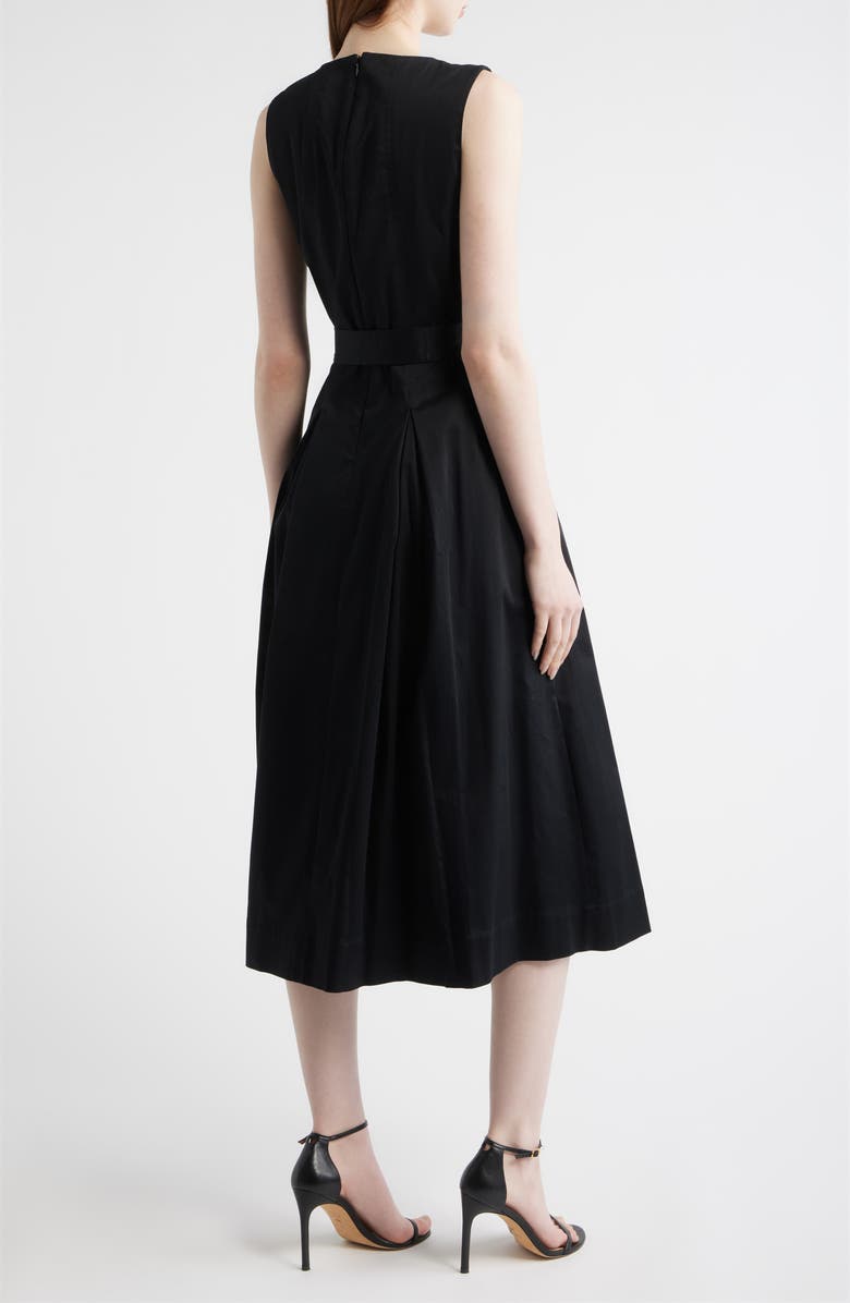 Anne Klein Sleeveless Stretch Cotton Midi Dress, Alternate, color, Anne Black