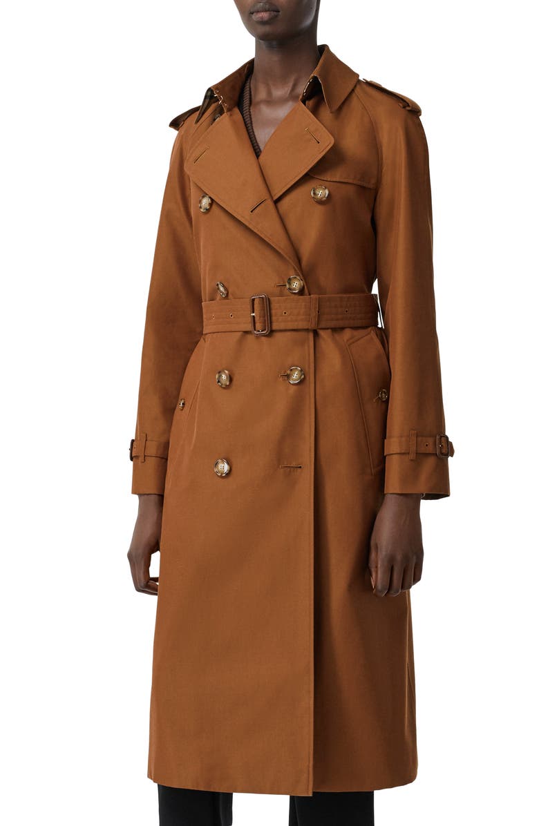 Burberry Waterloo Relaxed Fit Cotton Trench Coat, Main, color,