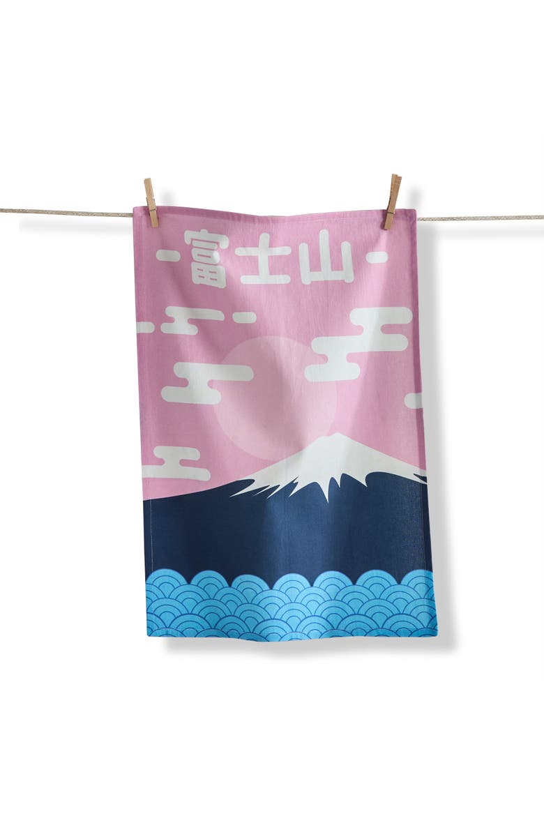Mount Fuji Graphic Cotton Dishtowel Multi 26 x 18 in, Main, color, Multicolored