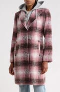 Lucky Brand Plaid Walker Coat with Hood