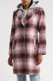Lucky Brand Plaid Walker Coat with Hood