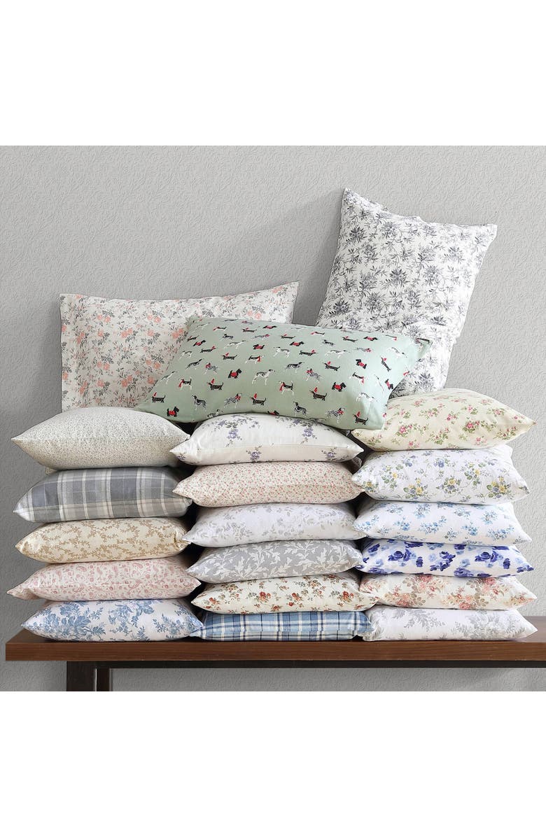 Laura Ashley Audrey Cotton Flannel Sheet Set, Alternate, color, Light Pastel Grey