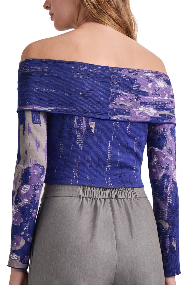 Watercolor Crop Off the Shoulder Top, Alternate, color, STARRY NIGHT BLUE/PLUM ROYALE