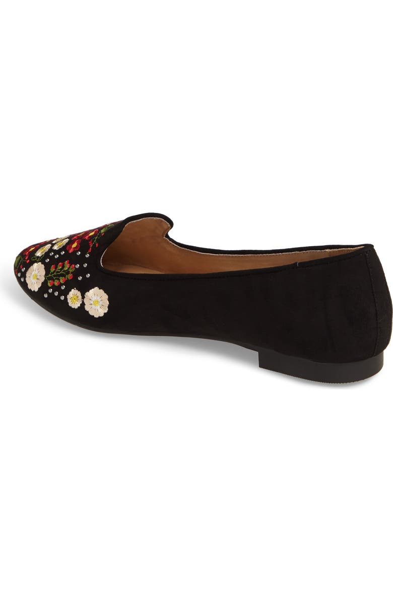 Topshop Sugar Embroidered Smoking Slipper, Alternate, color,