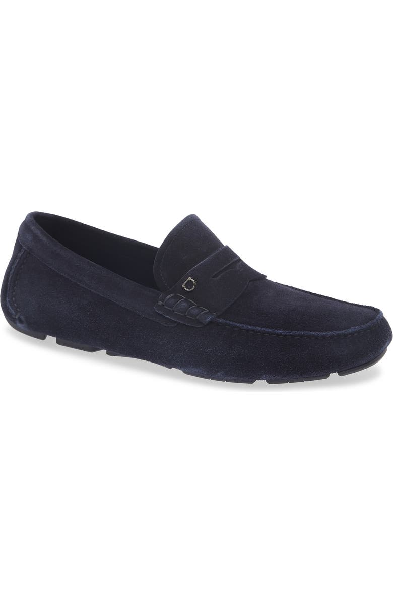 FERRAGAMO Timothy Driving Loafer, Main, color, Navy Navy Navy