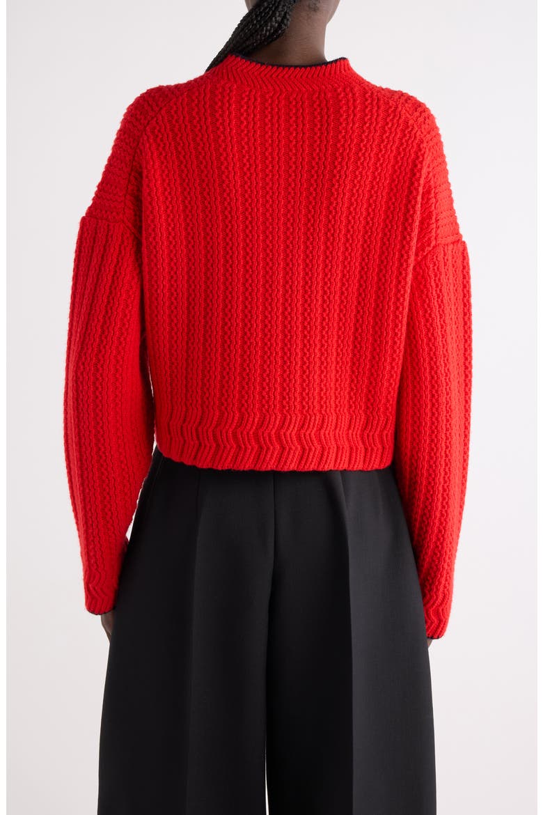 Logo Heart Wool & Cashmere Cardigan, Alternate, color, TULIP RED