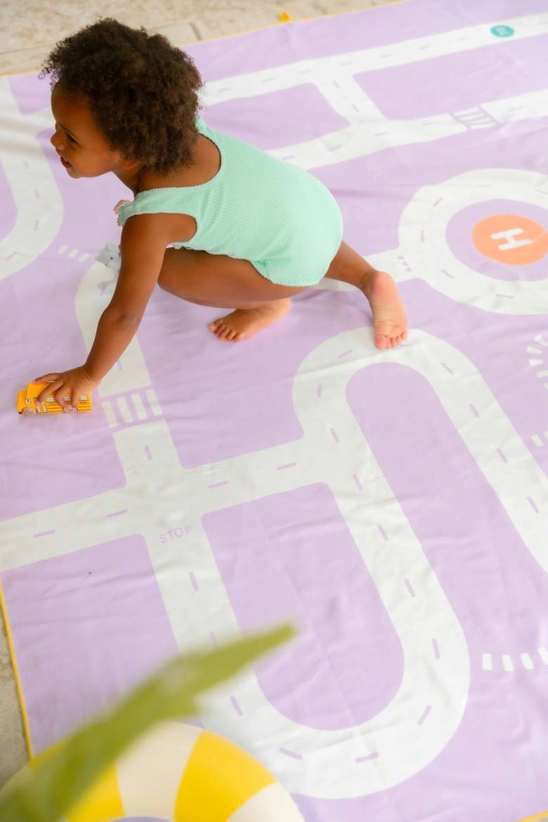 Play Towel On the Road Double-Sided Kids Play Towel, Alternate, color, Lavender