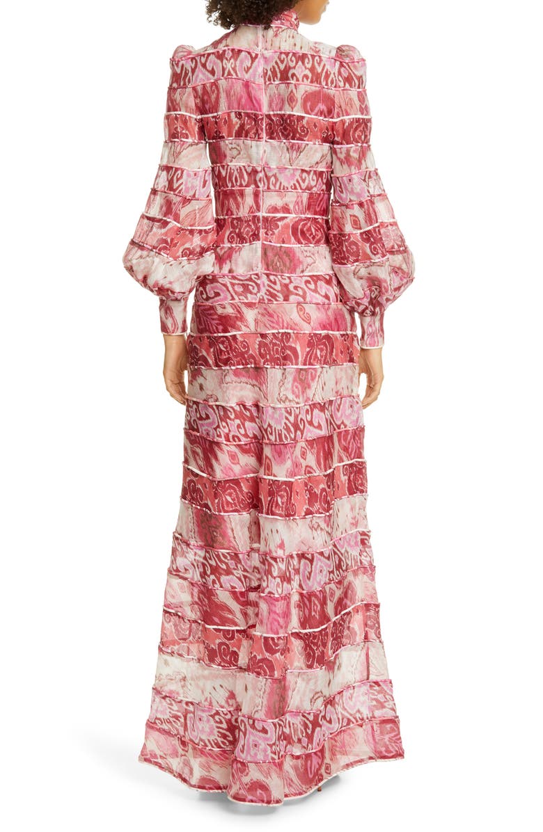 Zimmermann Wavelength Long Sleeve Linen & Silk Maxi Dress, Alternate, color, 