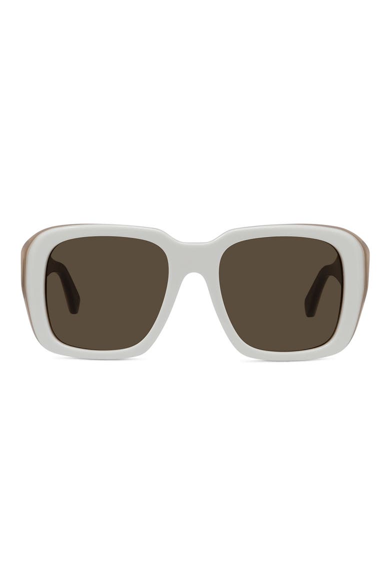 Signature 53mm Square Sunglasses, Main, color, IVORY / BROWN