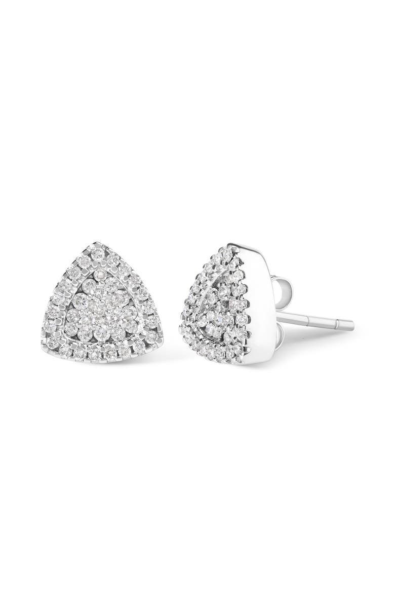 Haus of Brilliance 14K White Gold 1/2 Ct Trillion Shaped Diamond Stud Earrings, Alternate, color, White