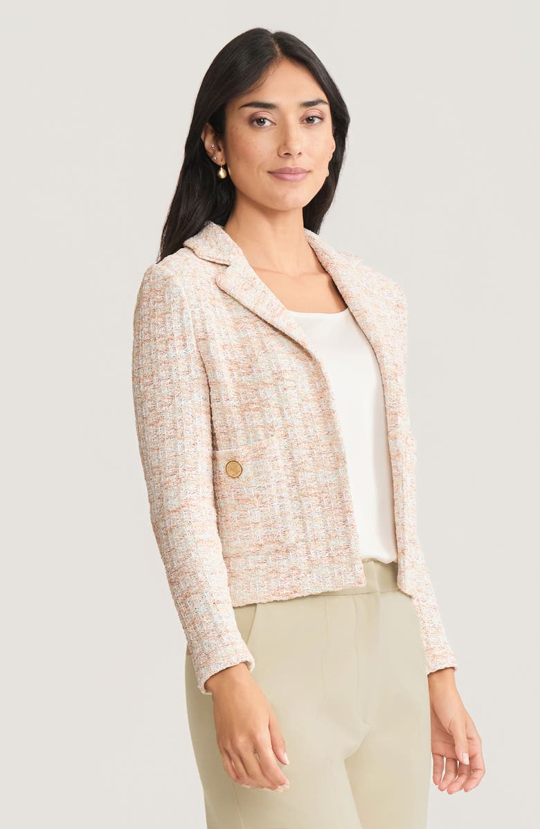 Misook Heritage Melange Tweed Knit Jacket, Alternate, color, Fresh Mint/Biscotti